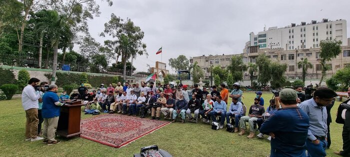 نشست همبستگی با فلسطین در لاهور با حضور ورزشکاران موتورسوار پاکستانی