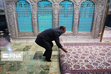 Changing flowers on Darih of Imam Reza (AS) holy shrine