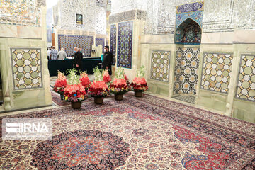 Changing flowers on Darih of Imam Reza (AS) holy shrine