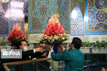 Changing flowers on Darih of Imam Reza (AS) holy shrine