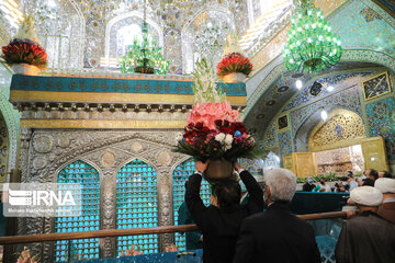 Changing flowers on Darih of Imam Reza (AS) holy shrine