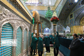 Changing flowers on Darih of Imam Reza (AS) holy shrine