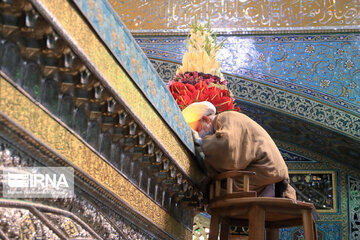 Changing flowers on Darih of Imam Reza (AS) holy shrine