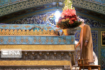 Changing flowers on Darih of Imam Reza (AS) holy shrine