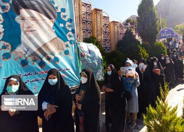 Presidential Election voting process in Iran's Kerman Martyrs Cemetery