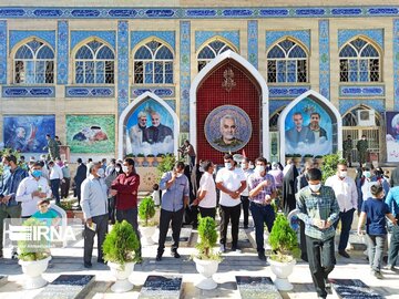 Presidential Election voting process in Iran's Kerman Martyrs Cemetery