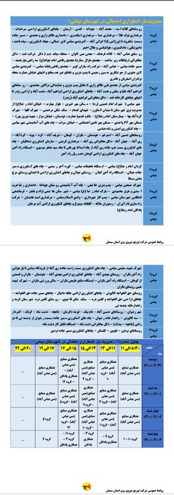 برنامه خاموشی احتمالی برق استان سمنان برای ۴ روز آینده اعلام شد