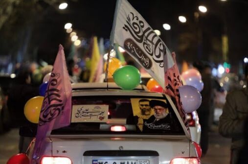 کاروان شادی خودرویی در اهواز به مناسبت پیروزی مردم در انتخابات 
