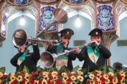 نقاره‌های حرم مطهر رضوی در شب میلاد امام حسین(ع) نواخته شدند