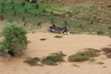 سیل شدید در روستای آقدره تکاب