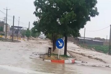 جاری شدن سیلاب در شهرستان بیجار