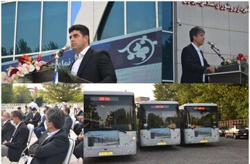 آیین رونمایی از ۵۰ دستگاه اتوبوس جدید در کرج انجام شد
