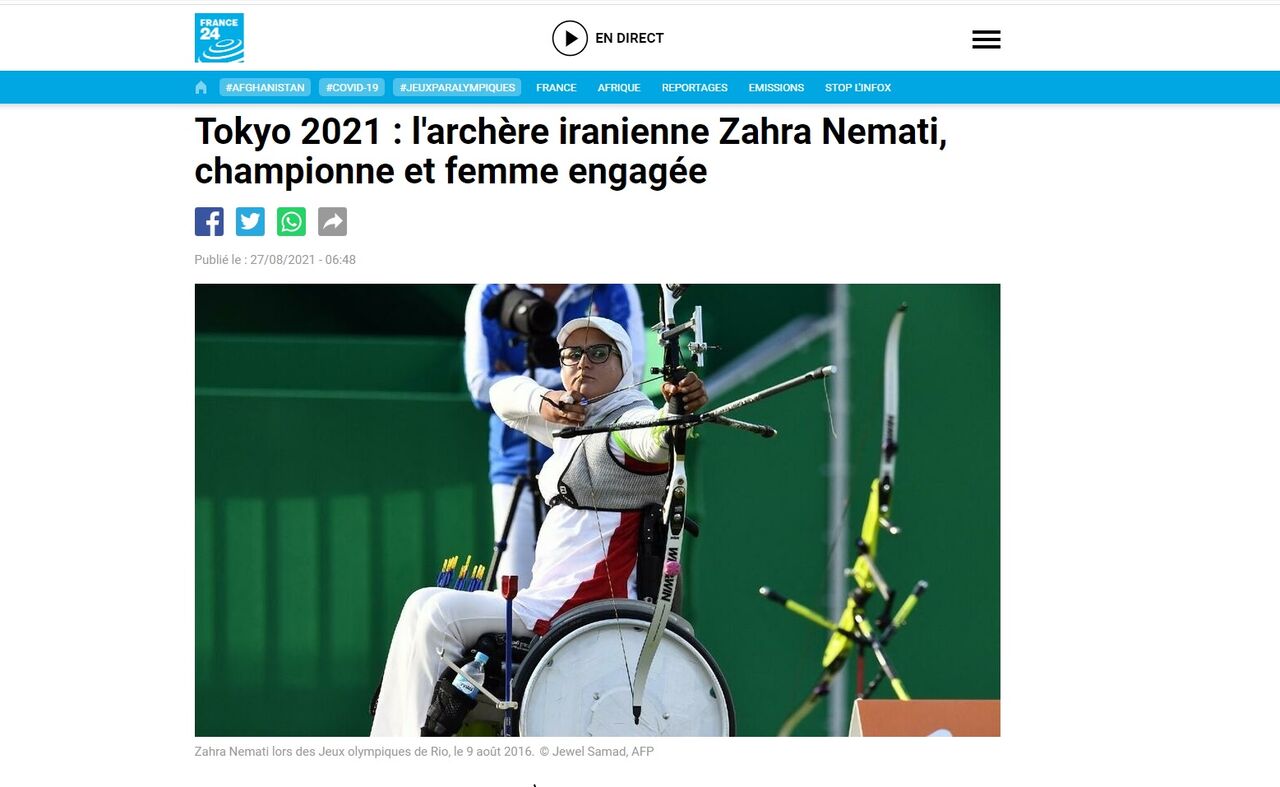 France 24 : l'archère iranienne Zahra Nemati, championne et femme engagée