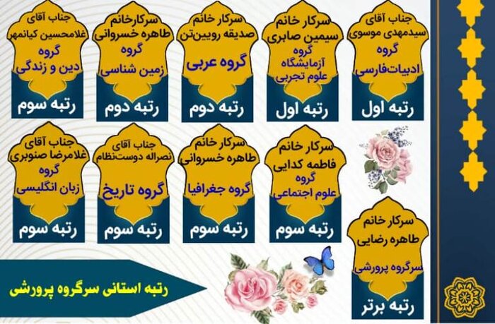 سرگروه‌های آموزشی بندرریگ در استان بوشهر خوش درخشیدند 