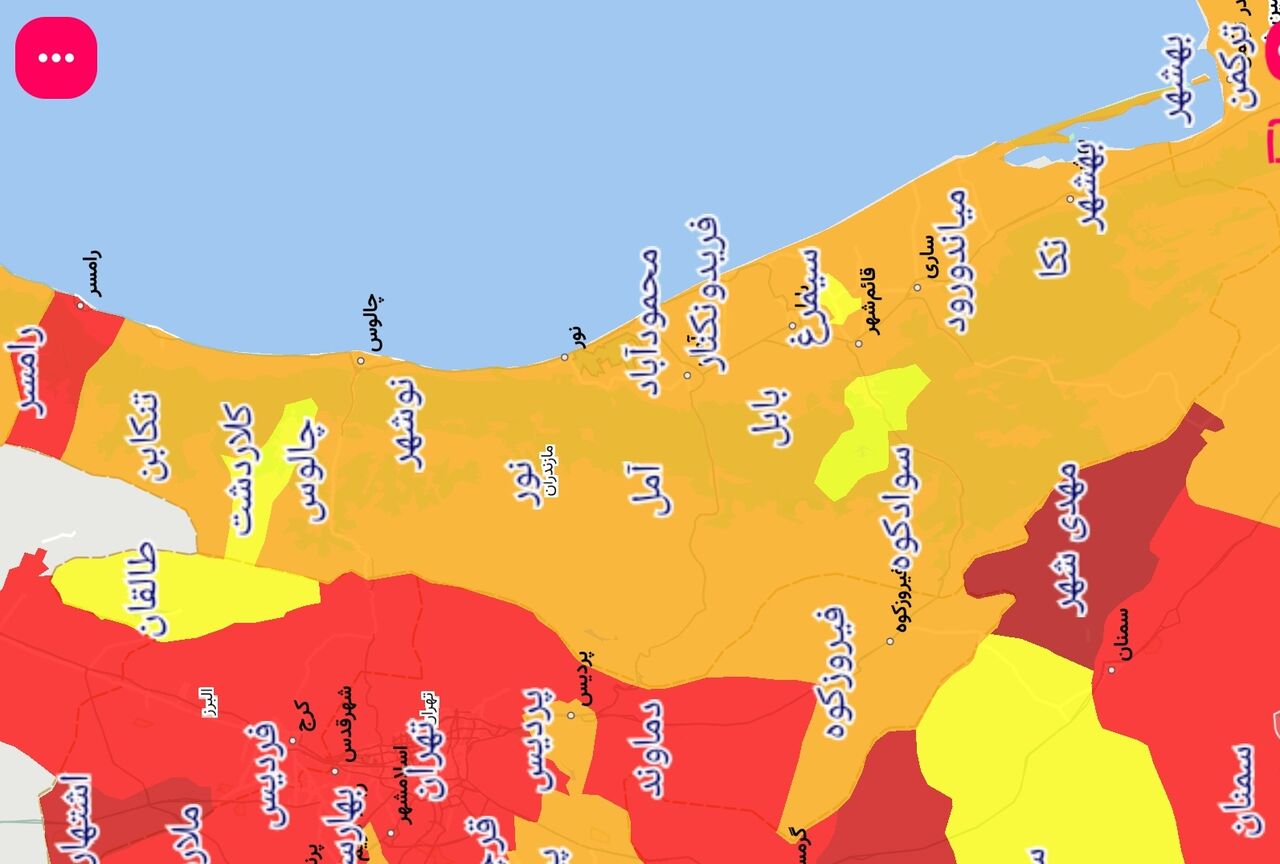 مازندران در وضعیت نارنجی کرونایی؛ یک شهرستان همچنان قرمز 