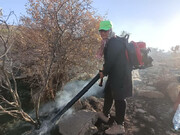 آتش‌سوزی مرتع در ارتفاعات فیجان ارسنجان مهار شد