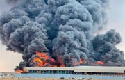 آتش سوزی گسترده در کارخانه تولید تایر در امارات 
