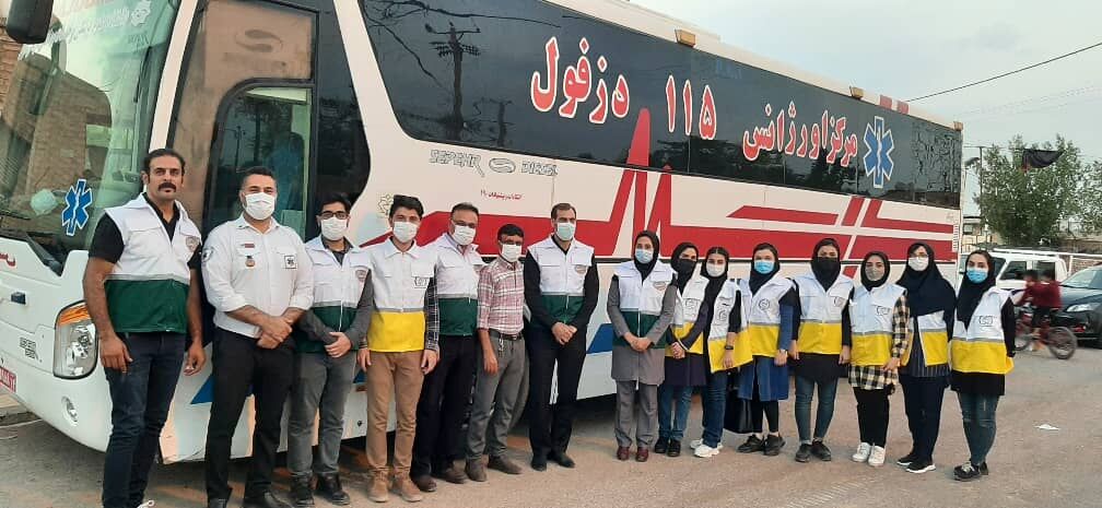 واکسیناسیون سیار یکهزار و۵۸۶ نفر توسط اورژانس و بسیج جامعه پزشکی دزفول