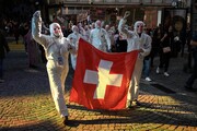 سوئیس، صحنه تظاهرات مردم علیه محدودیت های کرونایی