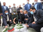 ادای احترام استاندار آذربایجان‌شرقی به شهدای گمنام در مراغه 
