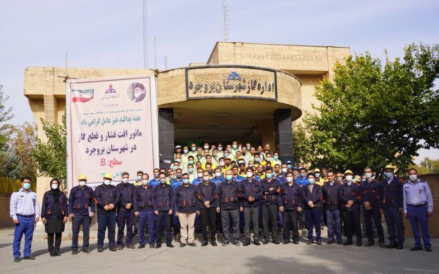 مانور آمادگی افت فشار و قطع گاز در بروجرد برگزار شد