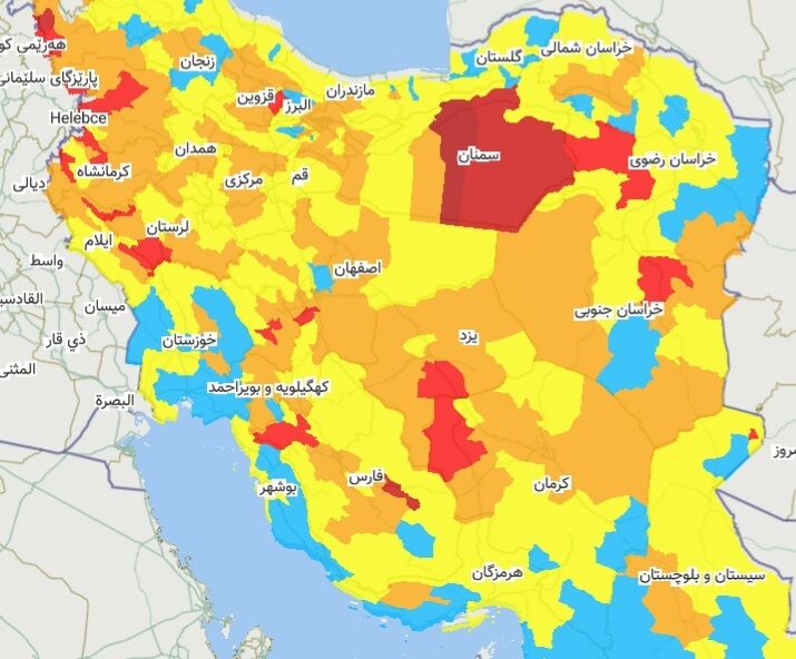 ۱۷ شهرستان خوزستان در جدیدترین رنگ‌بندی کرونایی  آبی شدند