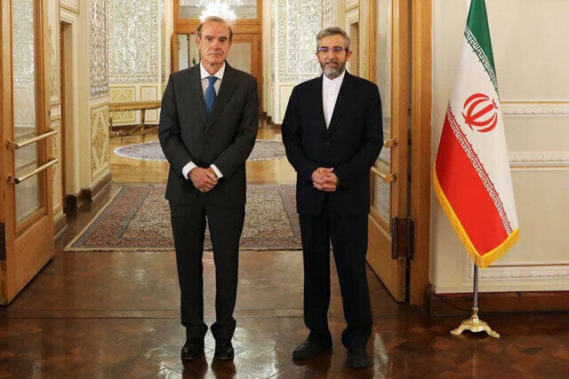 Le vice-ministre iranien des A.E. rencontre Enrique Mora à Madrid