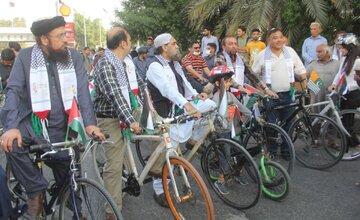 تجمع حامیان آزادی قدس در پاکستان در روز همبستگی با فلسطین