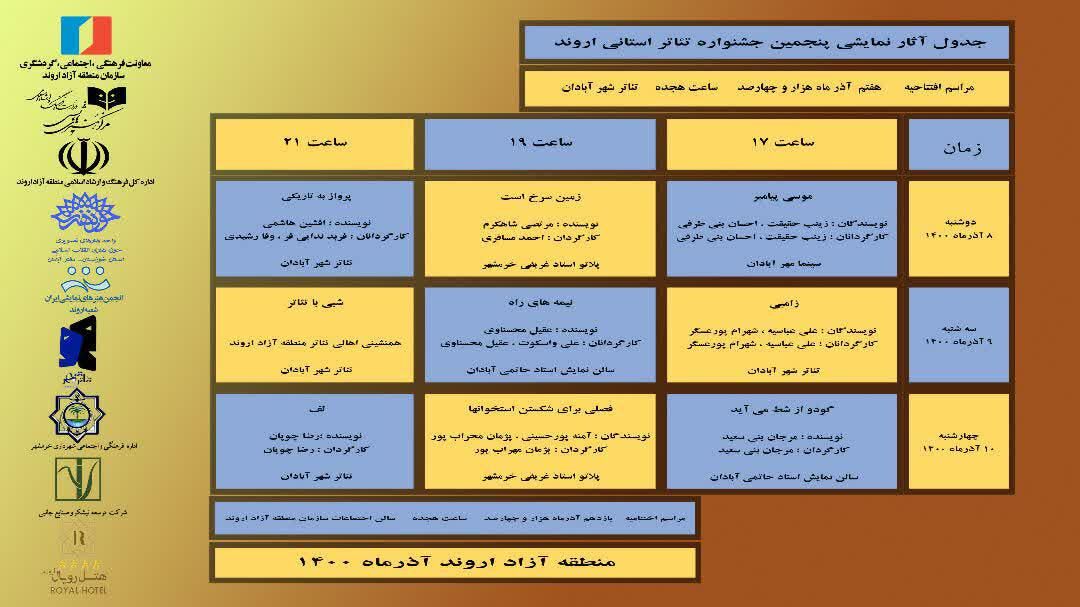 پنجمین جشنواره تئاتر استانی منطقه آزاد اروند آغاز به کار کرد پنجمین جشنواره تئاتر استانی منطقه آزاد اروند آغاز به کار کرد