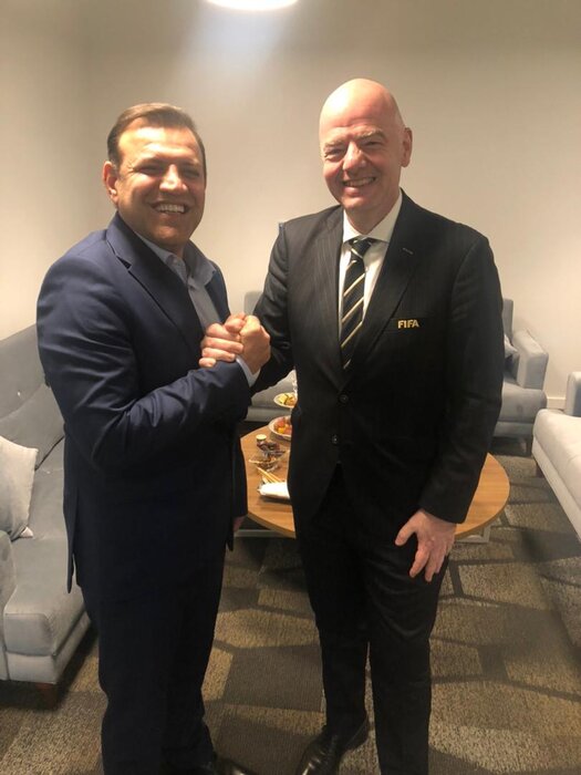 دیدار عزیزیخادم و اینفانتینو در قطر