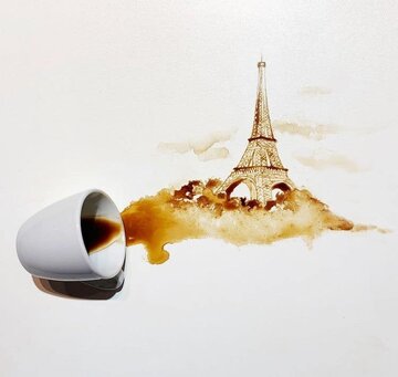 خلق آثار هنری با قهوه