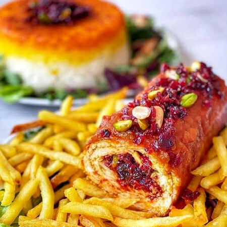 طرز تهیه زرشک پلو با رول مرغ شکم پر طرز تهیه زرشک پلو با رول مرغ شکم پر