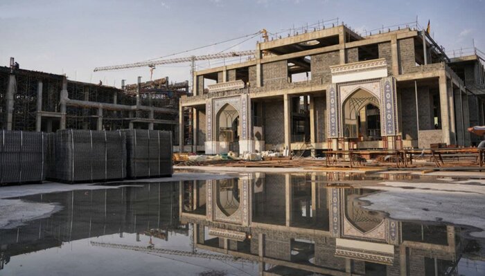 عملیات احداث سازههای بتنی صحن حضرت زینب(س)در کربلا به پایان رسید