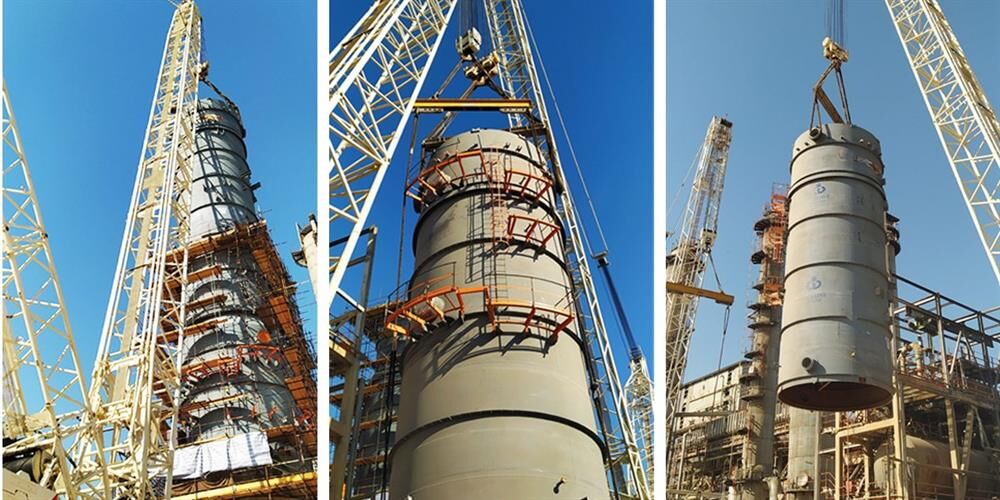 Instalada con éxito en Mahshahr la torre petroquímica más alta de Irán