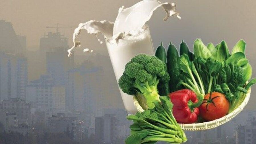 دفع سموم آلودگی هوا از بدن با مصرف سبزی و میوه تازه 