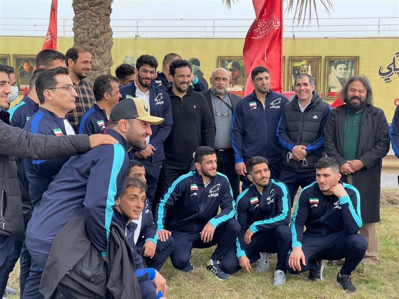 حضور تیم ملی کشتی آزاد ایران در محل شهادت حاج قاسم سلیمانی