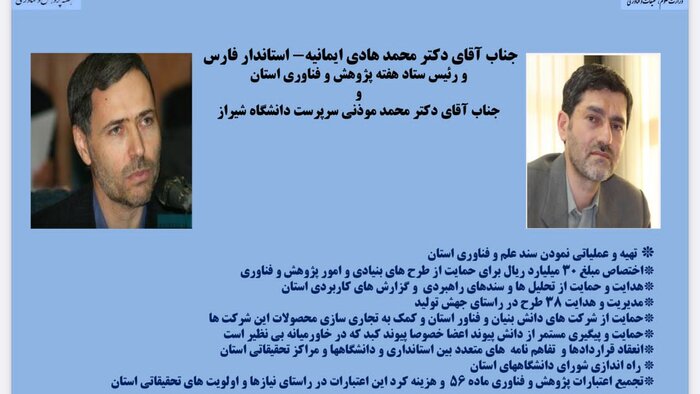 شاخصهایی که به برتر شدن فارس در پژوهش و فناوری منجر شد