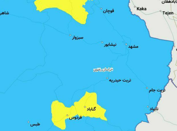 همه مناطق خراسان رضوی به جز یک شهرستان در شرایط آبی کرونایی است