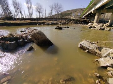 جاری شدن رودخانه سیمینه‌رود بوکان براثر بارش های خوب ۲ روز گذشته در سرشاخه های این رودخانه