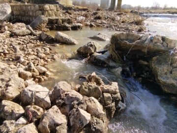 جاری شدن رودخانه سیمینه‌رود بوکان براثر بارش های خوب ۲ روز گذشته در سرشاخه های این رودخانه