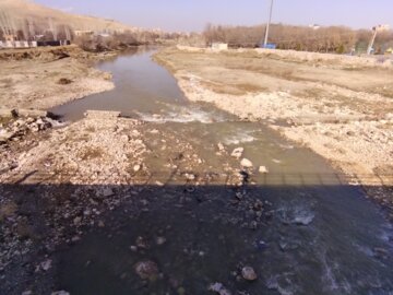 جاری شدن رودخانه سیمینه‌رود بوکان براثر بارش های خوب ۲ روز گذشته در سرشاخه های این رودخانه