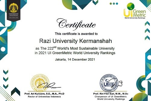 دانشگاه رازی در رتبهبندی جهانی دانشگاههای سبز ۴۱ پله صعود کرد