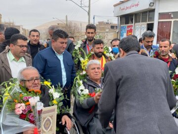 مراسم استقبال از قهرمانان بسکتبال با ویلچر بوکان