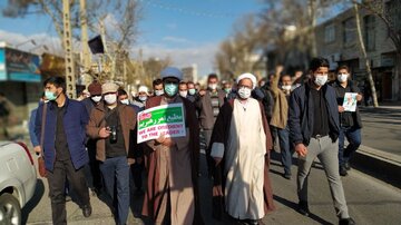 راهپیمایی حماسه ۹ دی در ملایر برگزار شد