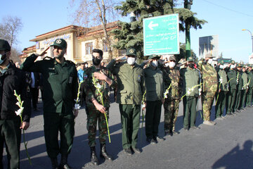 استقبال مردم ولایتمدار شهرستان‌های نوشهر و چالوس از کاروان حامل پیکر شهدای گمنام هشت سال دفاع مقدس