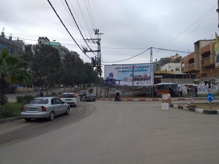 غزه با عکسهای شهید سلیمانی آراسته شد