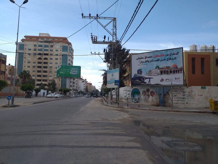 غزه با عکس‌های شهید سلیمانی آراسته شد