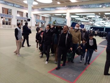 مراسم وداع با ۱۵۰ شهید گمنام در مصلی تهران برگزار شد