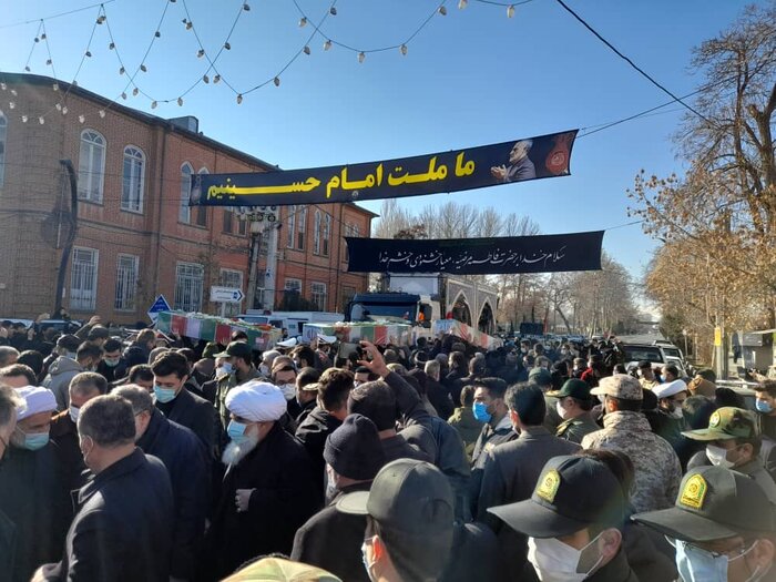 پیکرهای مطهر ۴ شهید گمنام دفاع مقدس در ارومیه تشییع شد