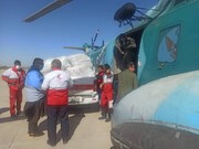 امدادرسانی هوایی به سیل‌زدگان شهرستان دشتیاری
